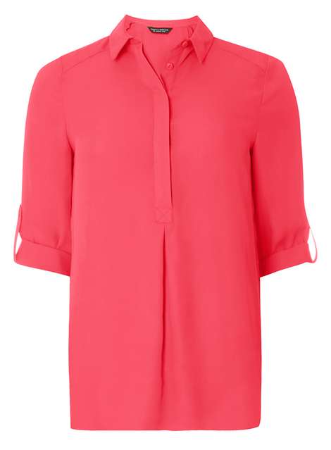 pink roll sleeve shirt